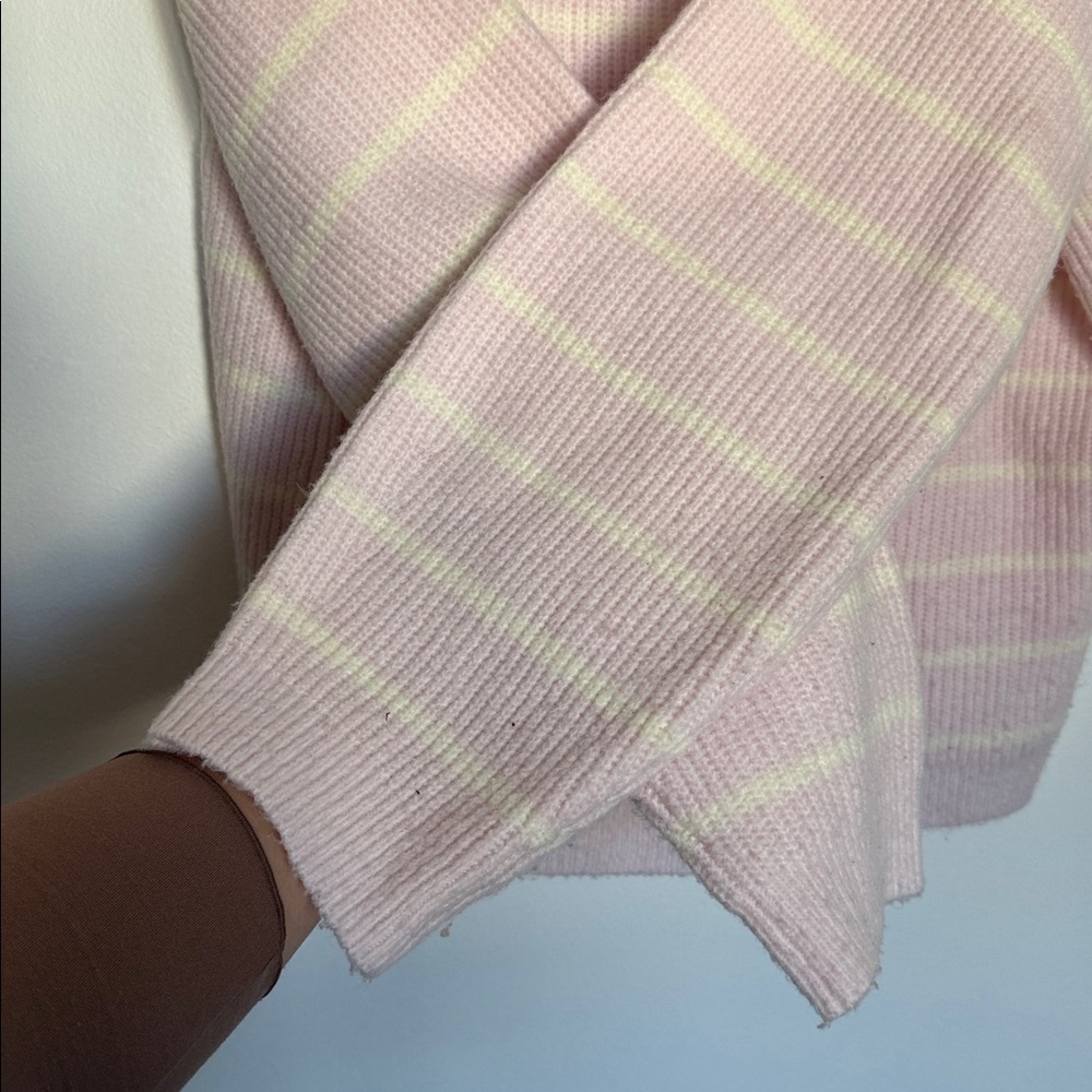 A new day Coquette Pink Stripe Sweater with Bow - Picture 4 of 6